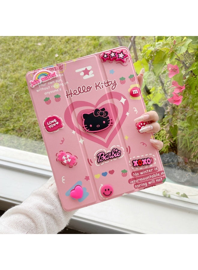 هالو كيتي مرحبا كيتي الكرتون للصدمات مع حامل القلم الرصاص لباد برو 2024 11 بوصة لطيف الزخرفية الغطاء الواقي الحماية الكاملة وتخزين القلم لباد - Image 1