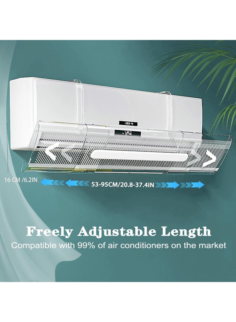 Flushrenic Air Conditioner Deflector,Split AC Deflector Central, Anti-Direct Blowing Baffle Windshield for Home, Adjustable AC air Deflector Suitable for Split air conditioners(53-95cm) - Image 2