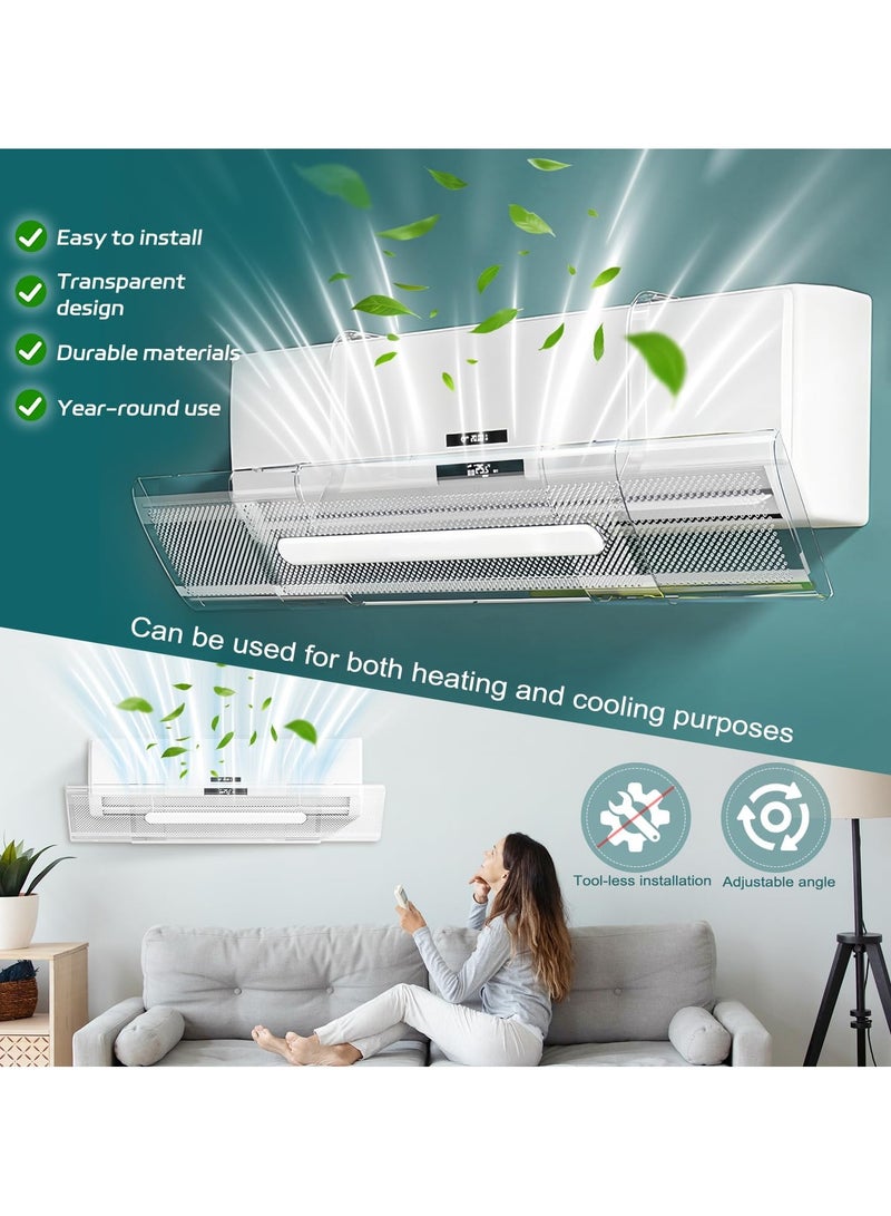 Flushrenic Air Conditioner Deflector,Split AC Deflector Central, Anti-Direct Blowing Baffle Windshield for Home, Adjustable AC air Deflector Suitable for Split air conditioners(53-95cm) - Image 3