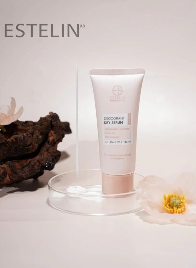 ESTELIN Allurig Whitening Dry Deodorant Serum with Niacinamide and Glycerin 48 Hour Protection