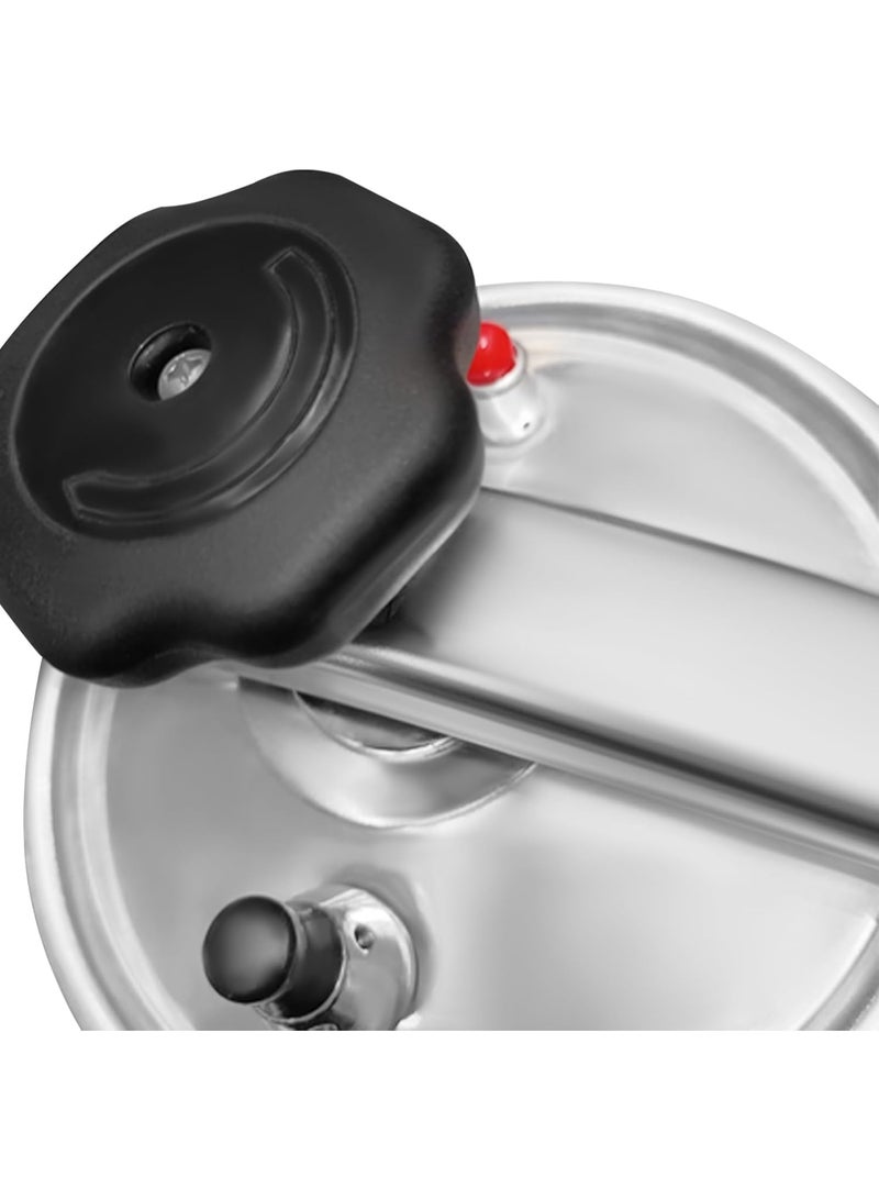 Denx An 11-liter aluminum pressure cooker with a diameter of 28 cm, featuring a modern and elegant design, a tightly sealed lid, an innovative safety system with a smart pressure valve that prevents explosions, and a sturdy base that provides even heat distribution for fast and healthy cooking. Ideal for all kinds of meals and for large families in stylish modern kitchens. - Image 4