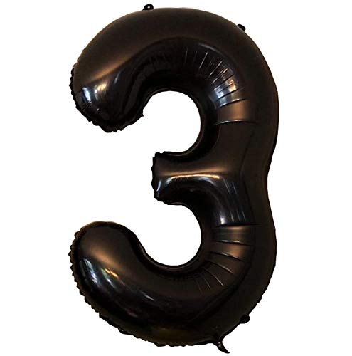 Tellpet Black Number 3 Balloon 40 Inch - Image 1