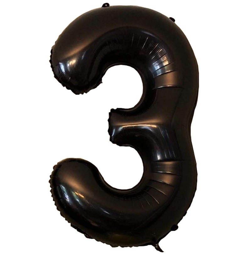 Tellpet Black Number 3 Balloon 40 Inch - Image 4