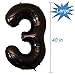 Tellpet Black Number 3 Balloon 40 Inch - Image 3