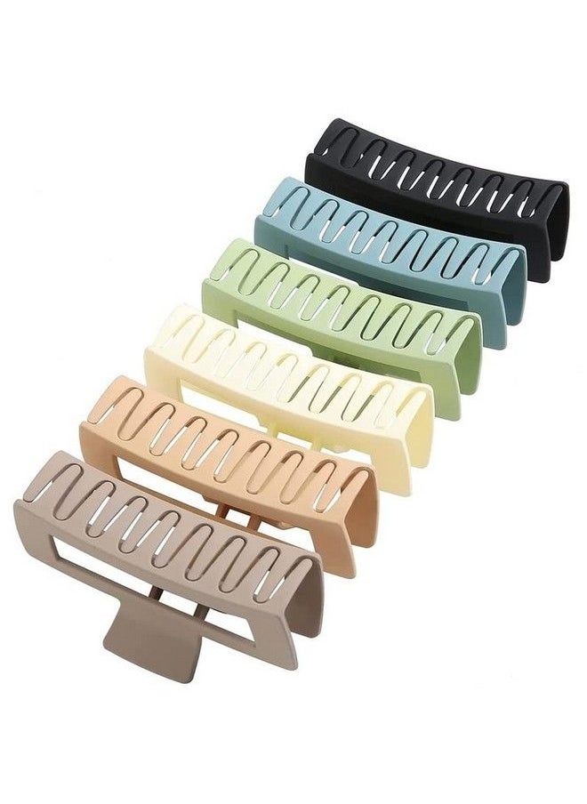 Fameza 6 Pack Extra Large Hair Claw Clips For Women 5 Inch Big Rectangular Huge Matte Strong Hold Nonslip Xl Jumbo Hair Claw For Girls Hair Styling Accessories For Gifts(Multi Color)  - Image 1