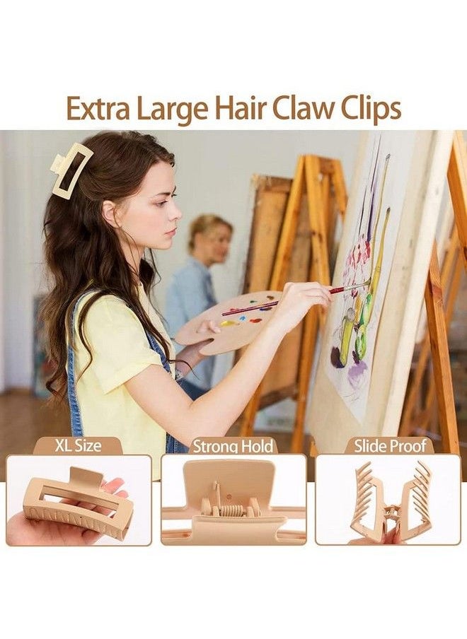 Fameza 6 Pack Extra Large Hair Claw Clips For Women 5 Inch Big Rectangular Huge Matte Strong Hold Nonslip Xl Jumbo Hair Claw For Girls Hair Styling Accessories For Gifts(Multi Color)  - Image 3