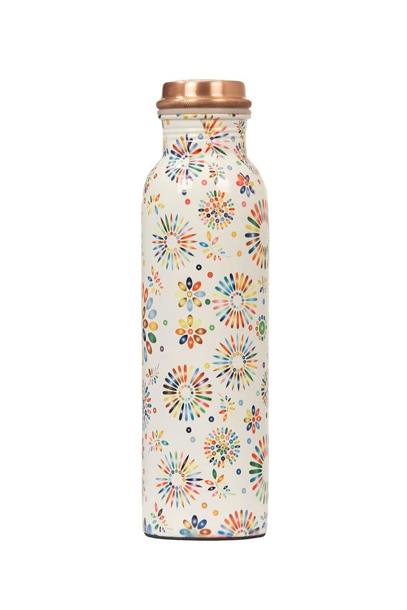 KC Pure Copper Designer Water Bottle | Leak Proof Protection | Ayurveda and Yoga Health Benefits (1000ml, Rainbow Design, Pack of 1) - Image 3