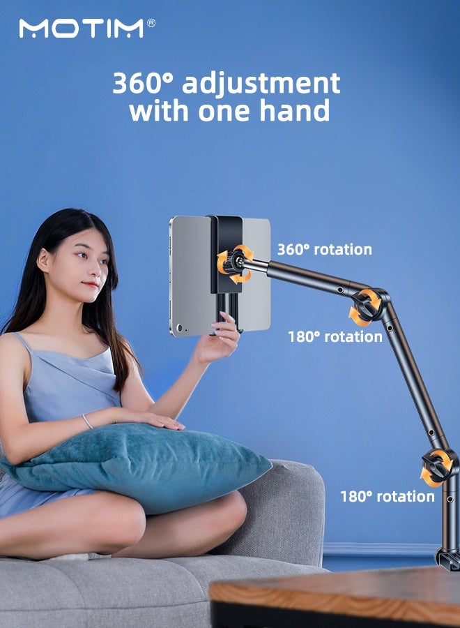 Motim Adjustable Tablet Stand iPad Holder for Desk and Bed, Lazy Phone Holder Flexible Tablet Holder Hands Free for iPad pro, iPad, iPhone 17/16/15/14/13/12/11 etc, Samsung Galaxy, and All 4-12.9" Devices - Image 4