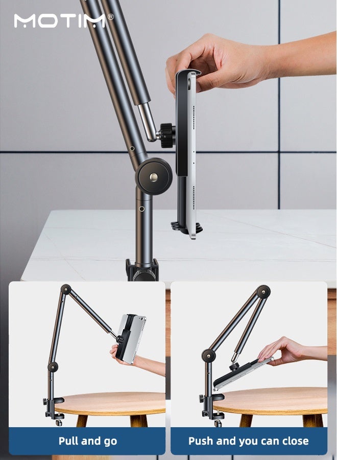 Motim Adjustable Tablet Stand iPad Holder for Desk and Bed, Lazy Phone Holder Flexible Tablet Holder Hands Free for iPad pro, iPad, iPhone 17/16/15/14/13/12/11 etc, Samsung Galaxy, and All 4-12.9" Devices - Image 3