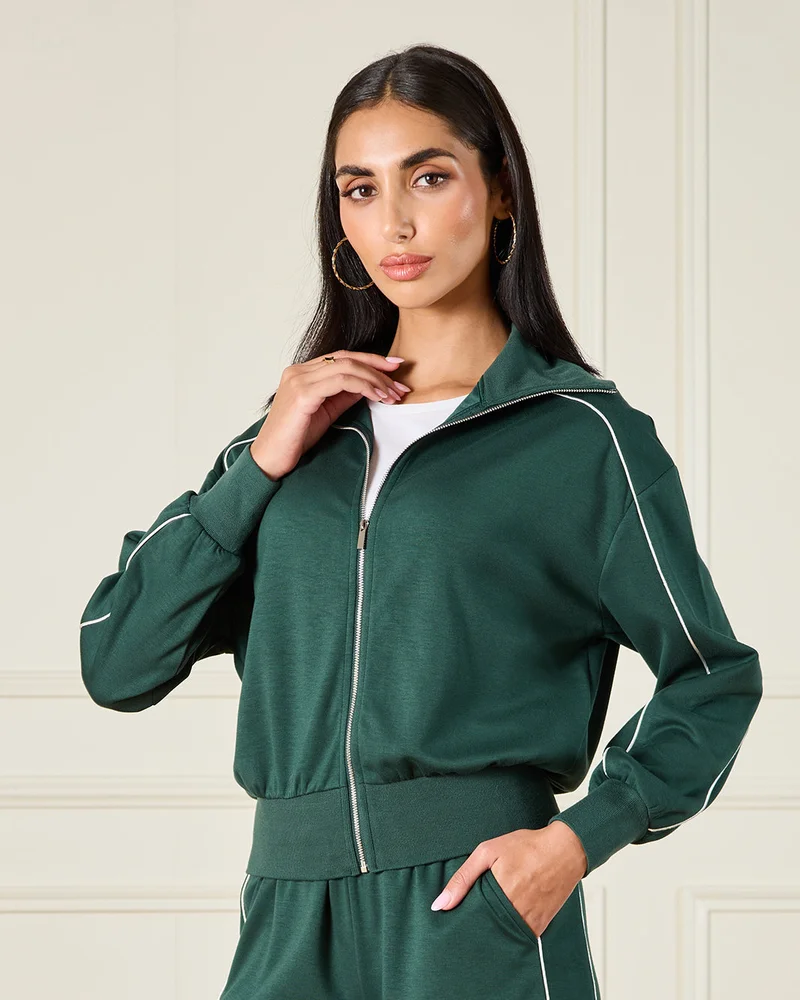 Redtag Women Green Embellished Sweatshirt