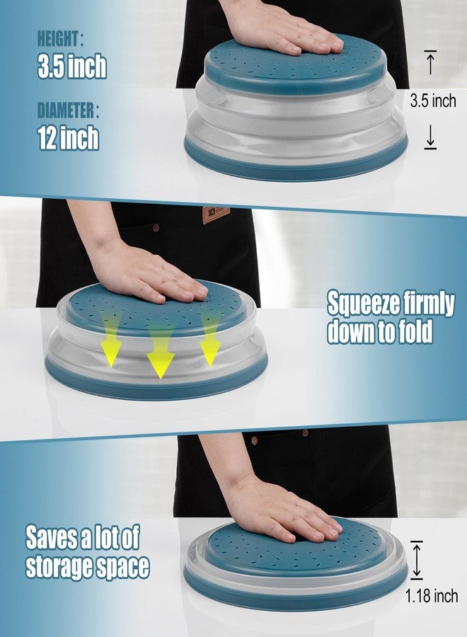 WENWELL Large Microwave Splatter Cover & Silicone Mat,12 Inchs Vented Collapsible Guard dish Plate lid & Round Kitchen mat for food - Image 5
