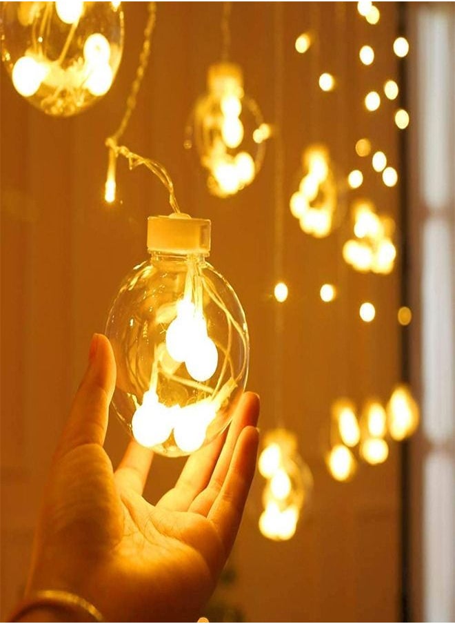 Tiokkss Diwali Decorations for Home with 8 Flashing Modes, Remote Control, USB and Battery Box Powered, Wish Ball Curtain Lights for Wedding Party Bedroom Home Decor  - Image 2