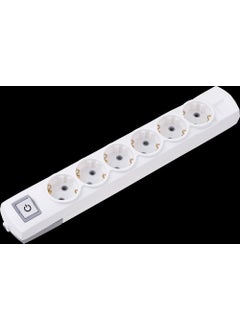 Konza Six-Plug Grounded Terminal Group with Socket Switch White  - Image 4