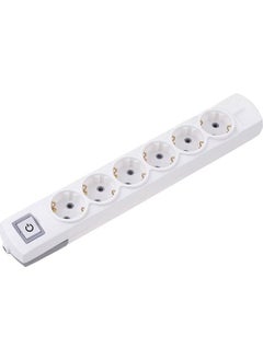 Konza Six-Plug Grounded Terminal Group with Socket Switch White  - Image 2