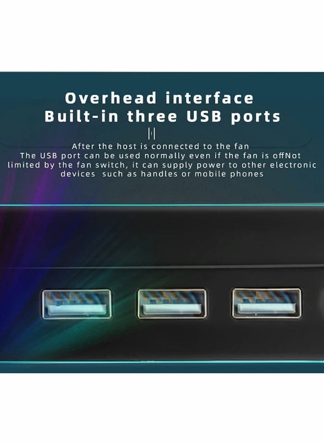 مروحة تبريد لجهاز Xbox Series X مع 4 مروحات و 3 منافذ USB، مبرد خارجي توربو، نظام تبريد لحامل الوحدة - Image 3