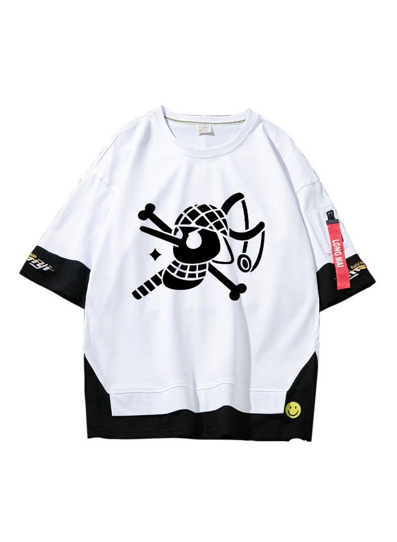 KUYING Summer One Piece Cartoon Printed Casual T-shirt  - Image 1