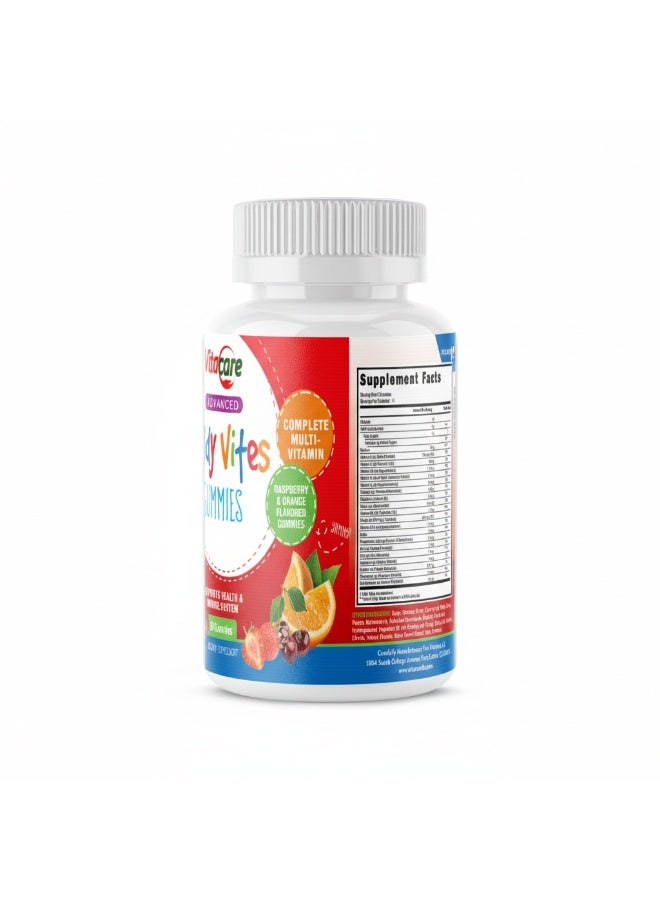 فيتا كير فيتاكير أدفانسد تيدي فايتس – مالتي فيتامين للأطفال على شكل Gummies، تركيبة بجودة أمريكية، في منشأة مسجلة لدى FDA بالولايات المتحدة، Gummies لذيذة للأطفال، للاستخدام اليومي، خالي من الجلوتين - Image 3