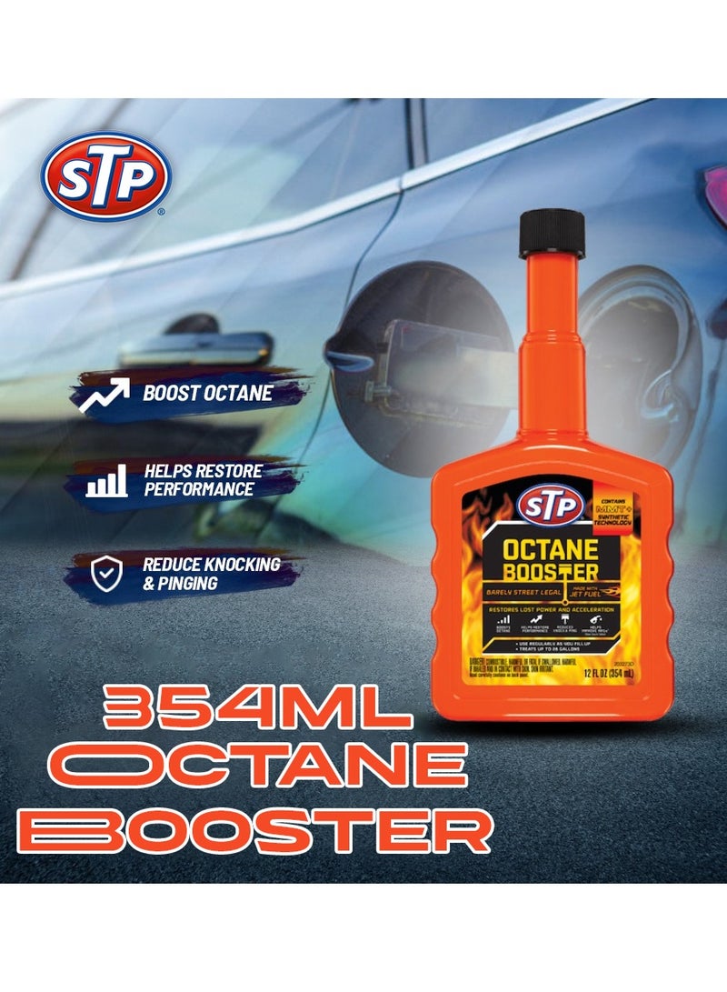 STP Octane Booster 354ml Restores Lost Power And Acceleration Contains MMT and Synthetic Technology Made With Jet Fuel - Image 1