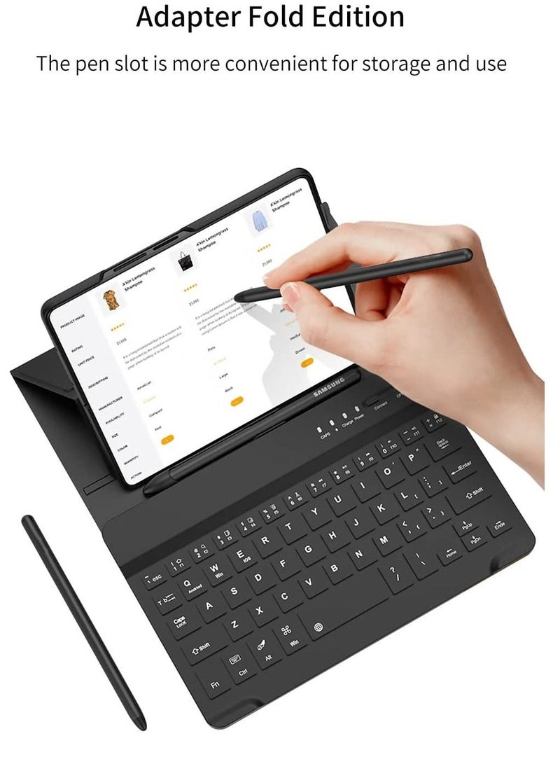 ELTRAZONE Samsung Galaxy Z Fold 4 Case,Screen Protector Keyboard Leather Case Stylus+Pen Slot Phone Office Kit,Folding Phone Cover for Samsung Galaxy Z Fold 4 5G- - Image 5