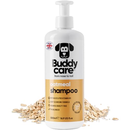 Buddycare Oatmeal Dog Shampoo for Smelly Dogs (16.90oz) - Hypoallergenic & Itch Relief Formula, Gentle on Sensitive Skin, Includes Dog Shampoo and Conditioner - Essential Dog Grooming Supplies - Image 1