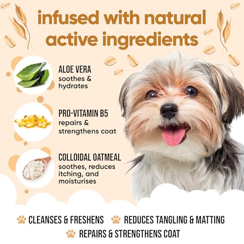 Buddycare Oatmeal Dog Shampoo for Smelly Dogs (16.90oz) - Hypoallergenic & Itch Relief Formula, Gentle on Sensitive Skin, Includes Dog Shampoo and Conditioner - Essential Dog Grooming Supplies - Image 2