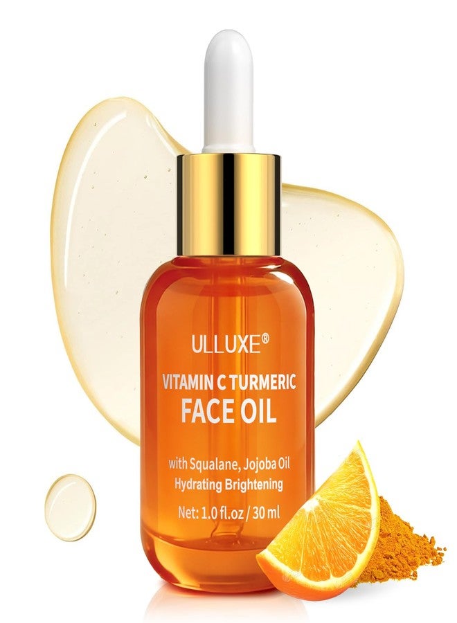 ulluxe Vitamin C Turmeric Face Oil, Brightening & Hydrating Facial Oil, Nourishing & Anti-Aging with Jojoba Oil & Squalane for Dark Spots, Dry Skin, Wrinkles & Uneven Skin Tone, for All Skin Types, 1 Fl Oz - Image 1