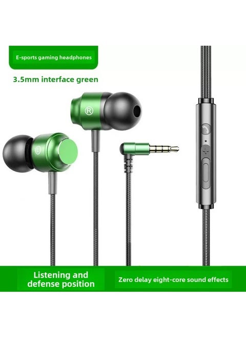 Listening Sound Identification Csgo Special Gaming Headset Wired In-ear Desktop Computer Notebook With Microphone Cf E-sports Cs-Color:Official Standard Configuration-电竞 Green ☆ 3.5mm Round Hole [ ★ Listen To The Sound And Identify The Position. ☆ HiFi Sound Quality]