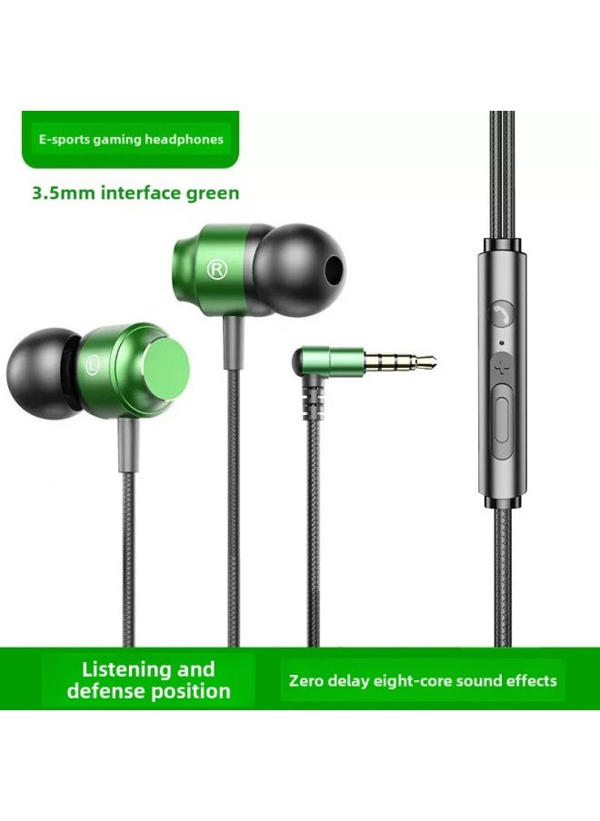 Generic - Listening Sound Identification Csgo Special Gaming Headset Wired In-ear Desktop Computer Notebook With Microphone Cf E-sports Cs-Color:Official Standard Configuration-电竞 Green ☆ 3.5mm Round Hole [ ★ Listen To The Sound And Identify The Position. ☆ HiFi Sound Quality] - Image 1