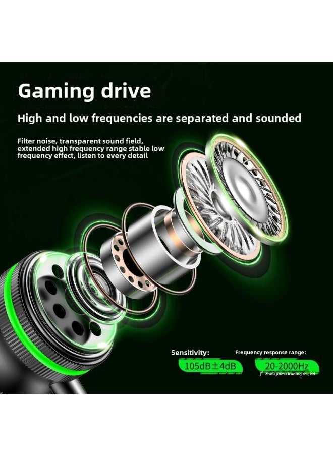 Generic - Listening Sound Identification Csgo Special Gaming Headset Wired In-ear Desktop Computer Notebook With Microphone Cf E-sports Cs-Color:Official Standard Configuration-电竞 Green ☆ 3.5mm Round Hole [ ★ Listen To The Sound And Identify The Position. ☆ HiFi Sound Quality] - Image 1