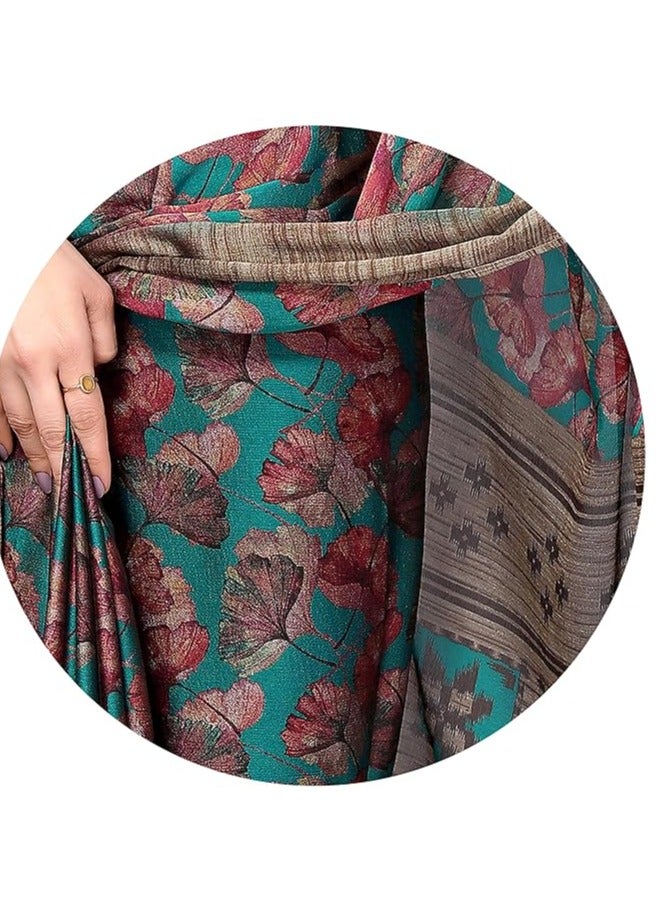 Accessorize Kingdom Women's Designer Chiffon Floral Prints Saree with Blouse Piece  - Image 5