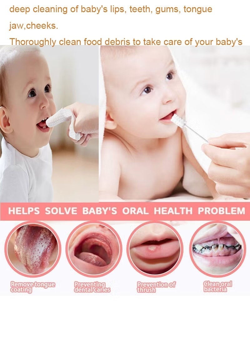 NIBEMINENT 62Pcs Disposable baby oral cleaning Baby Tongue Cleaner, Baby tooth cleaner, Newborn finger set toothbrush, Infant Toothbrush,For Babies and Toddlers - Image 4