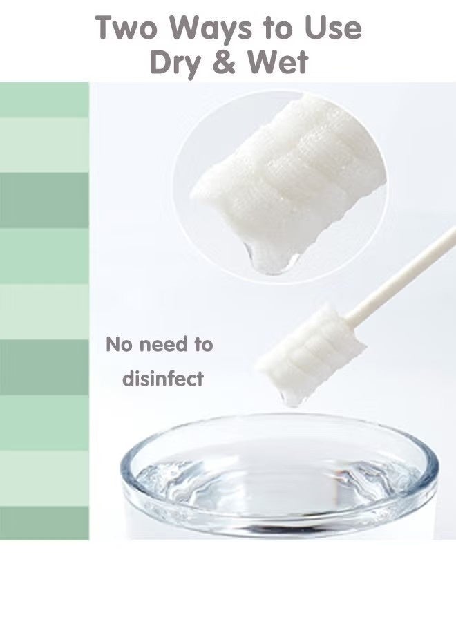 NIBEMINENT 62Pcs Disposable baby oral cleaning Baby Tongue Cleaner, Baby tooth cleaner, Newborn finger set toothbrush, Infant Toothbrush,For Babies and Toddlers - Image 5