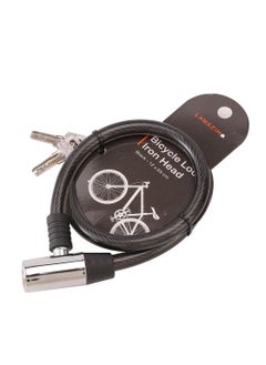 LAWAZIM Heavy-Duty Bicycle Lock with Cable - Iron Head Security Anti-Theft Design 12x65cm - Versatile Bike/Motorcycle Security Solution | Bike Lock Holder Security Cable Lock Cycling Gear Outdoors  - Image 1