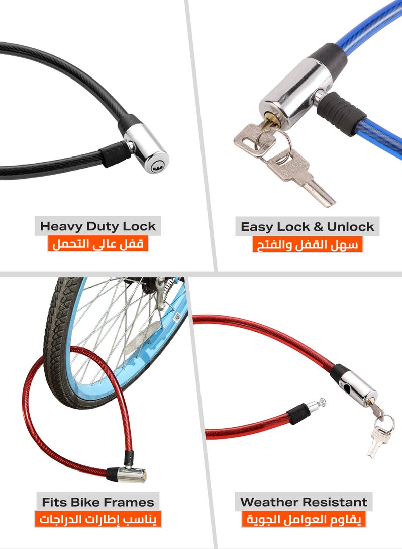 LAWAZIM Heavy-Duty Bicycle Lock with Cable - Iron Head Security Anti-Theft Design 12x65cm - Versatile Bike/Motorcycle Security Solution | Bike Lock Holder Security Cable Lock Cycling Gear Outdoors - Image 3