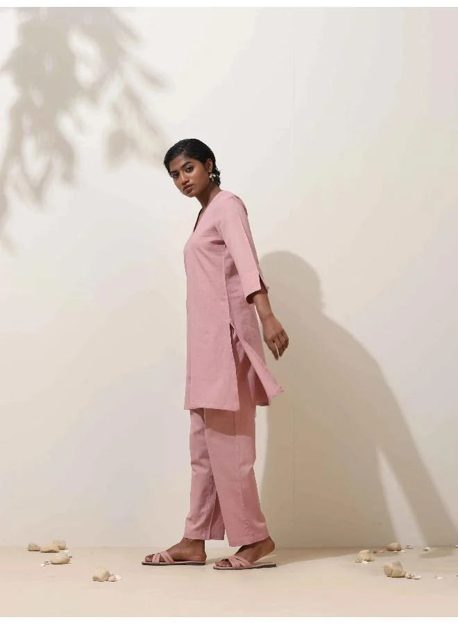 trueBrowns trueBrowns Lilac Cotton Kurta Co-Ord Set
