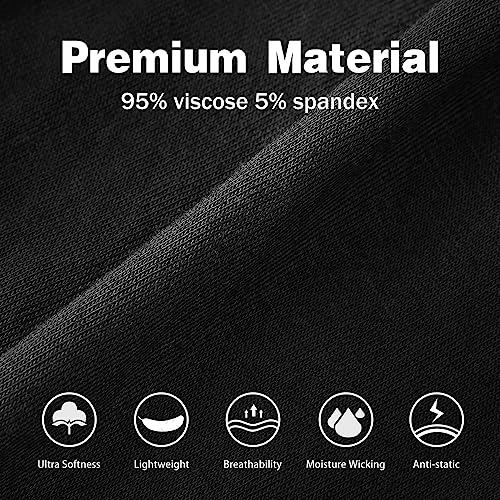 POUDEW Men's Breathable Viscose Moisture Wicking No Roll Waistband Tagless Underwear Boxer Briefs, Pack of 5 (X-Large, Black/Black/Black/Black/Black) - Image 3