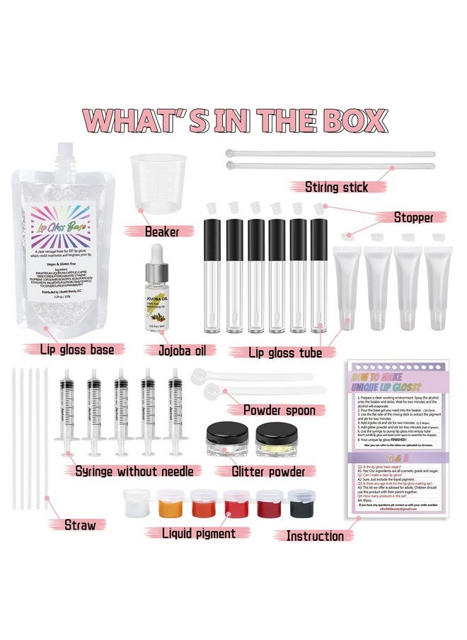 Cilrofelr - Diy Lip Gloss Making Kit 45 Pcs Diy Lip Gloss Set Fun Makeup Kits For Girls To Create 10 Moisturizing And Shiny Lip Gloss - Image 1