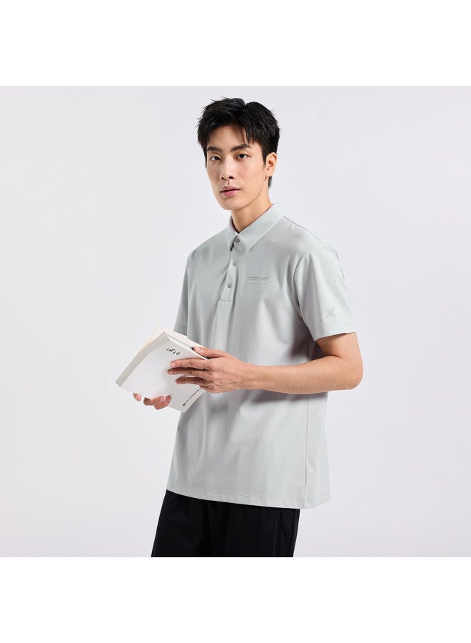 XTEP Ice Silk Fabric】men's Summer Sports T-shirt, Breathable, Versatile, Slim-fit Polo, Fashionable Casual Commuter Shirt - Image 3