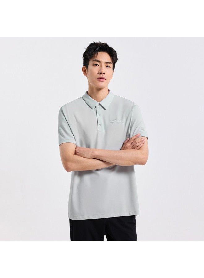 XTEP Ice Silk Fabric】men's Summer Sports T-shirt, Breathable, Versatile, Slim-fit Polo, Fashionable Casual Commuter Shirt - Image 4