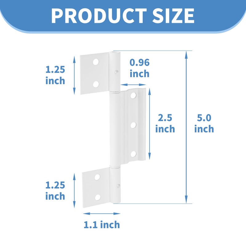 BANLIN 3Pack Storm Door Hinge White Aluminum 1/8 inch Grooved Center White Screen Door Hinge Compatible with Most Screen Doors - Image 2