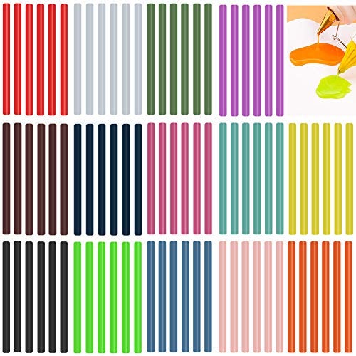Ewparts Opaque Colored Hot Glue Sticks for Hot Glue Gun Mini Hot Melt Glue Sticks Bulk 14 Color 84Pack Glue Gun Sticks Full Size Colored Hot Glue Sticks Hot Glue Sticks for Glue Gun Small Glue Sticks - Image 1