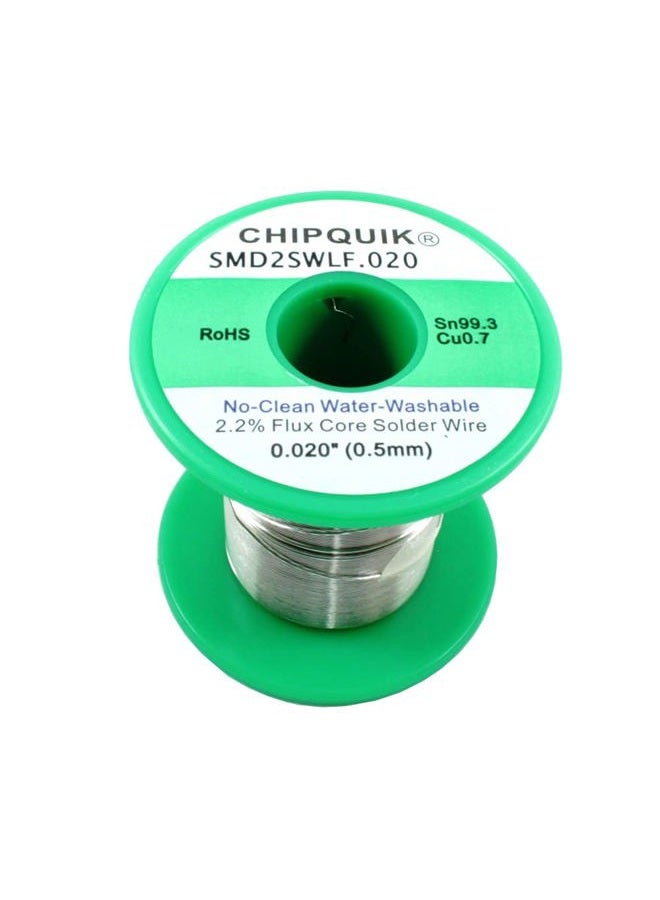 SMD2SWLF.020 8OZ LF Solder Wire 99.3/0.7 Tin/Copper No-Clean Water-Washable .020 1/2lb