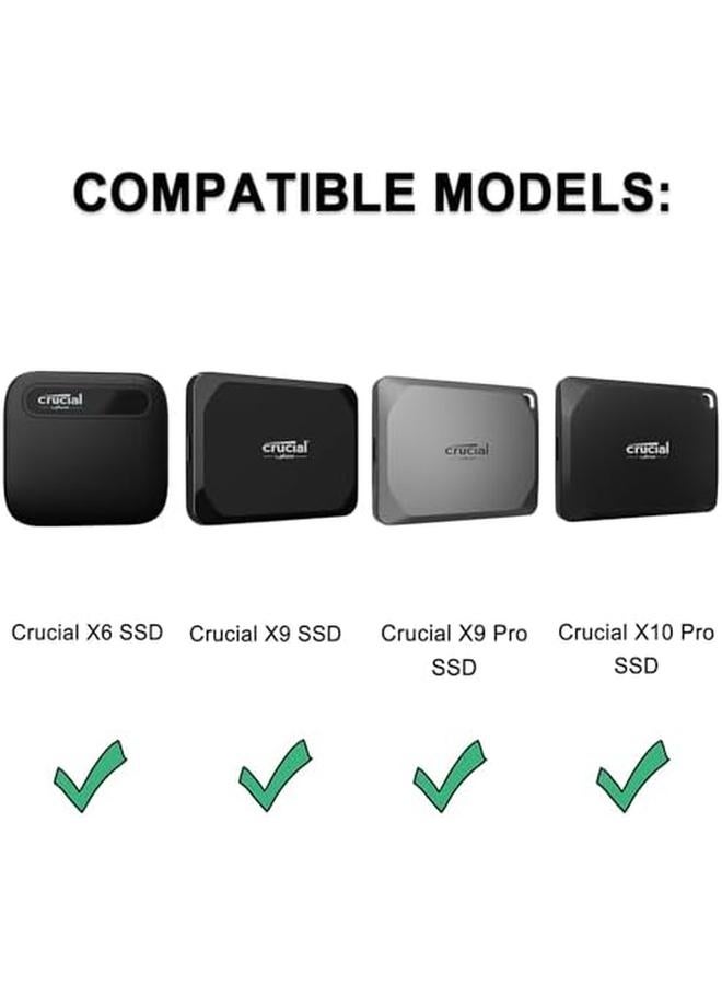 Lacdo Hard Drive Carrying Case For Crucial X6 X9 Pro X10 Pro Portable Ssd 500Gb 1Tb 2Tb 4Tb Usb 3.2 External Solid State Drive Shockproof Water Repellent Storage Travel Bag Black Plus Gray  - Image 2