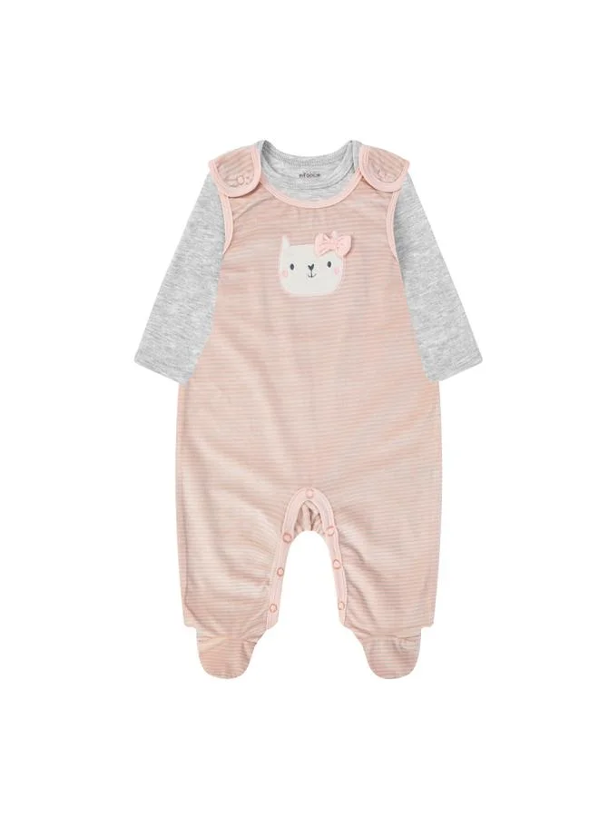 Luna & Lily 2-Piece Striped Romper and Plain Bodysuit