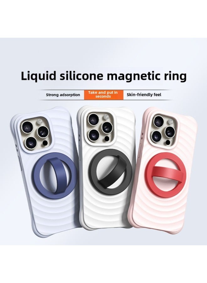 Liquid Silicone Magnetic Ring MagSafe Magnetic Ring Bracket IPhone14Pro For 15pro Back Sticking Buckle-Color:White  - Image 2