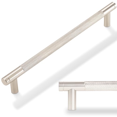 POVEFONK 10 Pack 712 inch192mm Brushed Satin Nickel Kitchen Cabinet Handles Knurled Cabinet Pulls Drawer Pulls Kitchen Hardware - Image 1