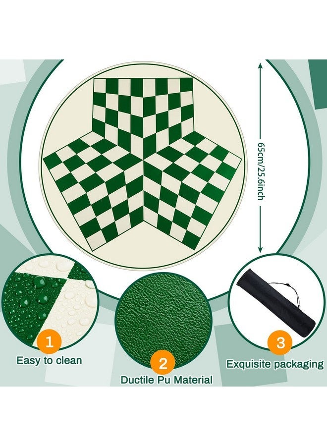 Civaner Three Player Chess Set Combination 48 Pieces Chess Playing Pieces Colored 3D Chess Single Weighted Regulation Chess Pieces And 24 Inches Pu Leather Chess Board Three Player Board Games For Adults Game - Image 5