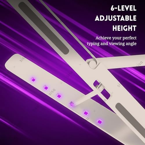 Sisq® Adjustable Laptop Stand, Aluminium, Ergonomic Design, Portable, Lightweight, Heat Dissipation, Compatible with All Laptops. - Image 2