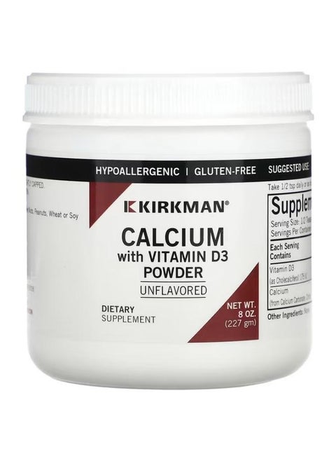 Calcium with Vitamin D3 Powder, Unflavored, 8 oz (227 g)
