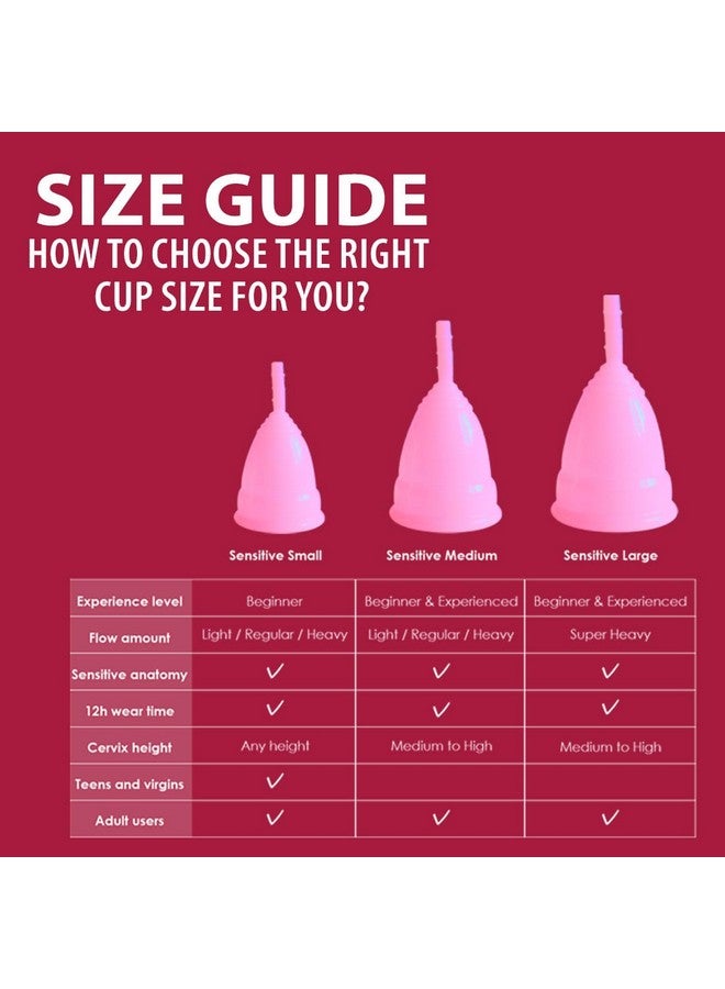 Ultra Soft Reusable Silicone Menstrual Cup, Fda Compliant Medical Grade Silicone, Medium (16-20Ml), Pink